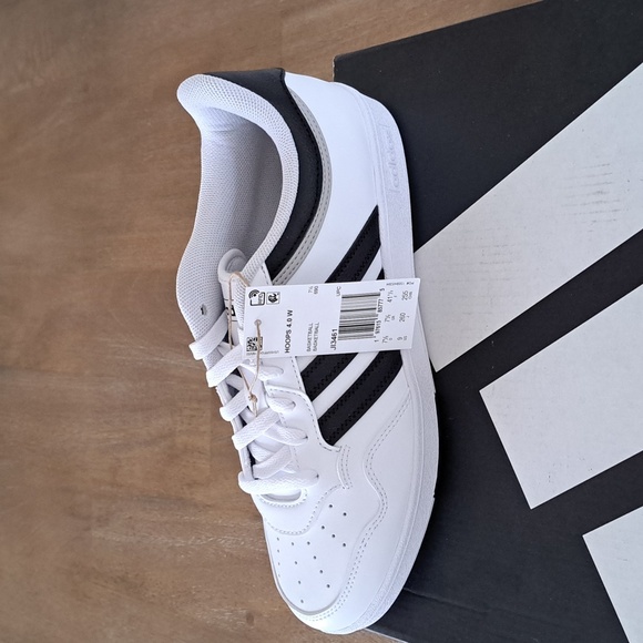 adidas Shoes - Adidas Hoops 4.0 Sneakers - Color: White/Black/Grey - Size: Women 9